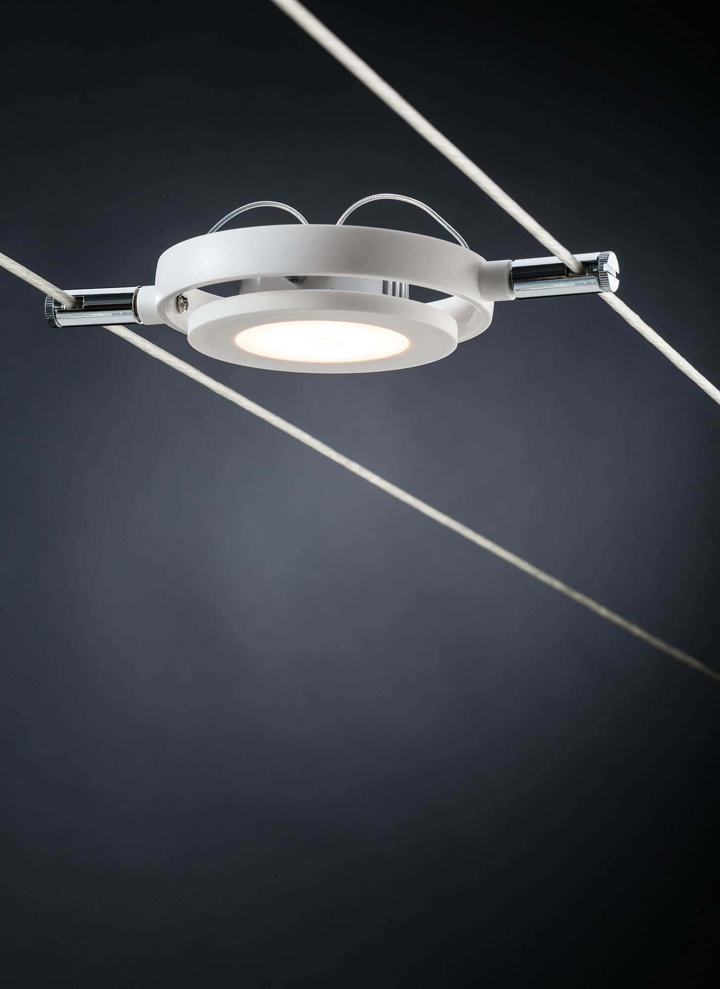 Paulmann 941.06 RoundMac LED Wire System Spot Lights - 6 Round Lamps with 10m Cable & Transformer - 24W 2700K Warm White Matte Indoor Lighting for Ceiling, Wall, Kitchen, Living Room, or Office