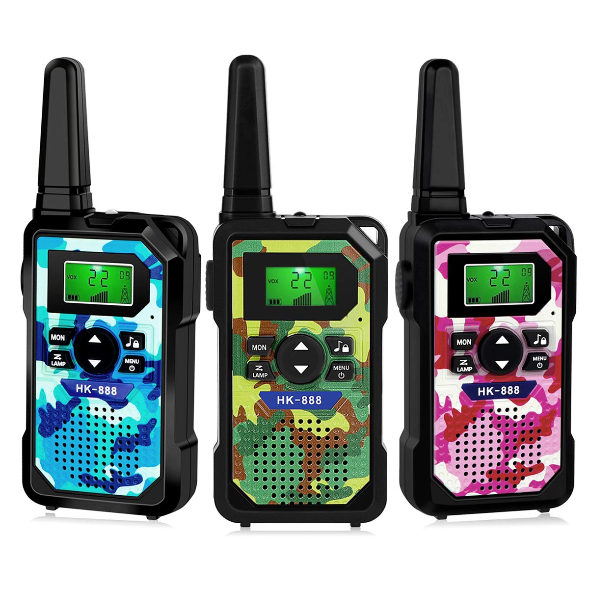 Kids Walkie Talkies 3 Pack - 3 Miles Range, Toys for Boys & Girls Ages 3-12 | Perfect Birthday & Christmas Gifts for Children | Outdoor Adventures, Camping, Playdates & Family Fun