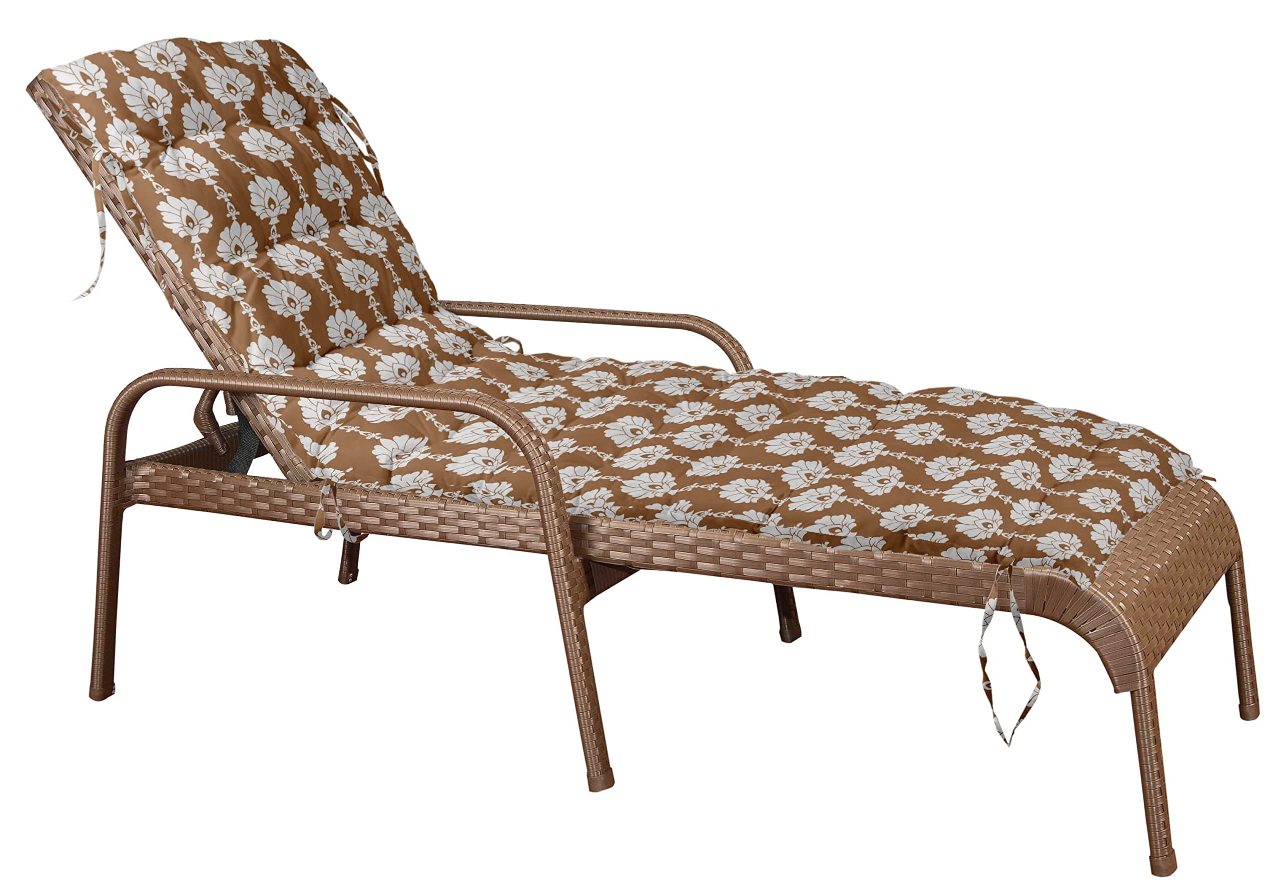 Quilted Thick Padded Seat Cushion for Rocking Chair, Sofa & Recliner - 74x23 Inches Light Brown - Outdoor Garden, Terrace & Bench Cushion with Secure Ties - Perfect for Patio, Deck & Sunroom Relaxation