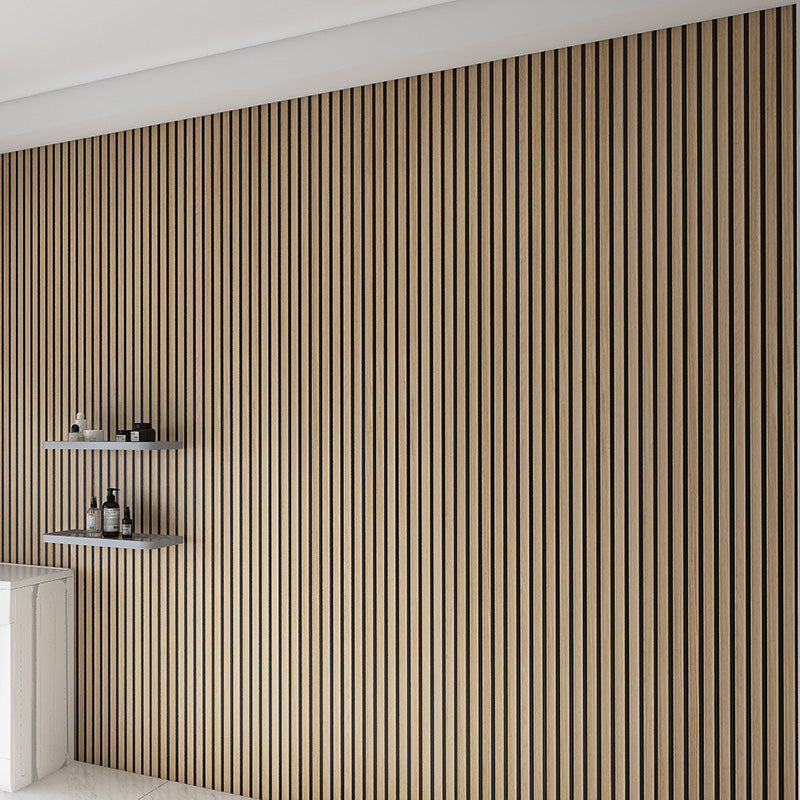 WOODFLEX Flexible Acoustic Wood Slat Wall Panel - Oak Veneer 2700mm x 600mm | Soundproofing & Decorative Wall Treatment for Home Theater, Office, and Studio