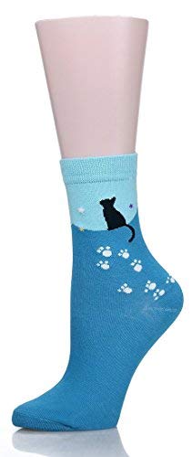 Leotruny Women's Cute Cat Socks - Funny Animal Novelty Crew Socks for Women & Girls (Gift Box Included) - Perfect for Casual Wear, Gifts & Cosplay