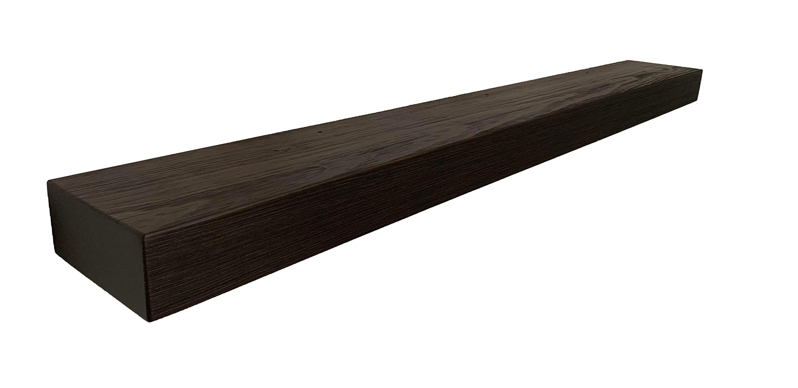 Joel's Antiques | 48 Inch Floating Wall Shelves - Natural Solid Wood, Heavy Duty Rustic Bookshelves | Easy Installation for Bathroom, Kitchen & Living Room Decor | Mocha Brown 48x7x3 Inches | Perfect for Displaying Books, Plants & Home Decor Items