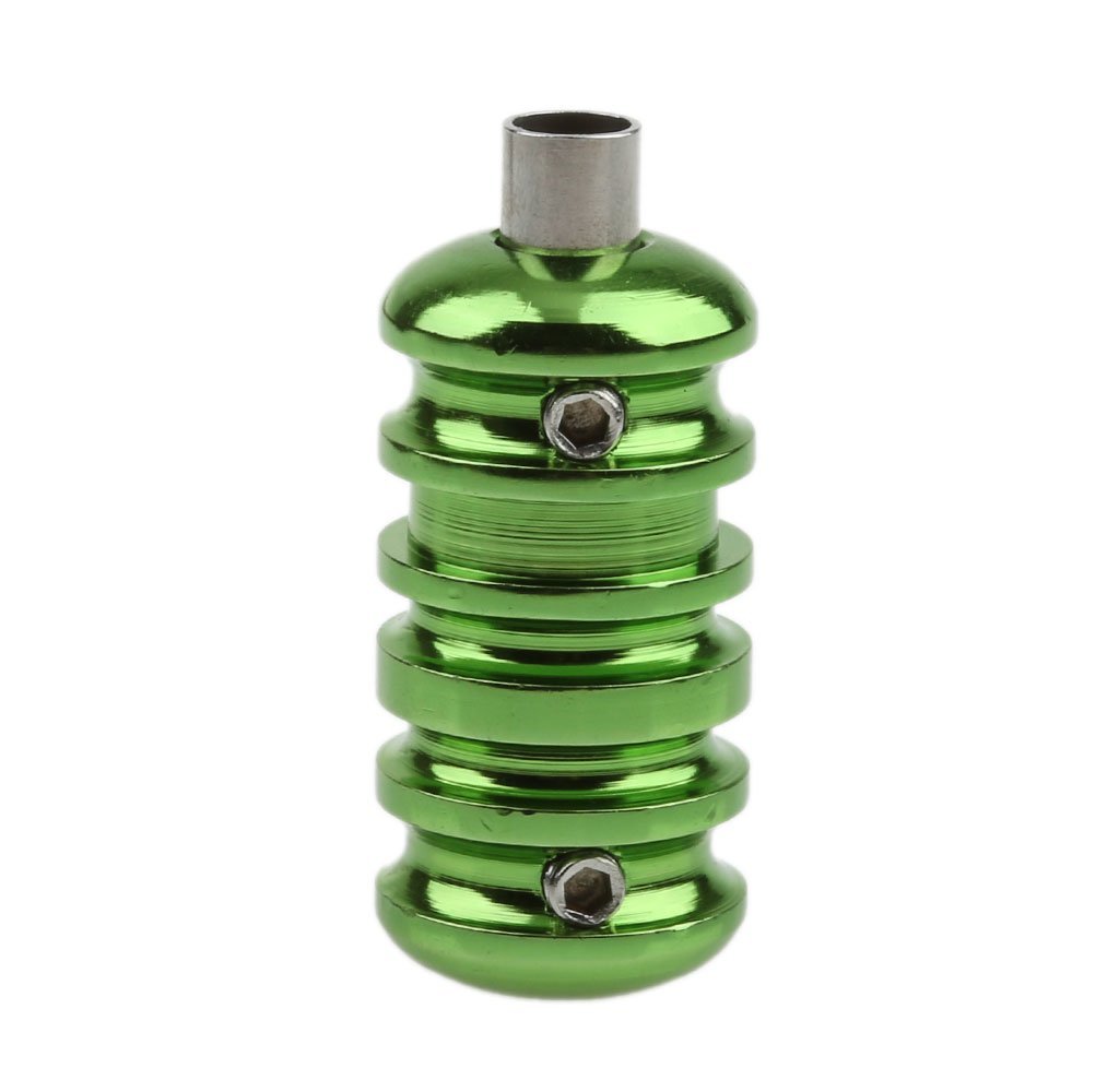 Orionz Tattooz Aluminum Alloy Tattoo Machine Grip Tube - Anti-Slip Gun Handle Stem for Professional Tattoo Artists (Green) | Perfect for Fine Line, Shading & Color Packing Work