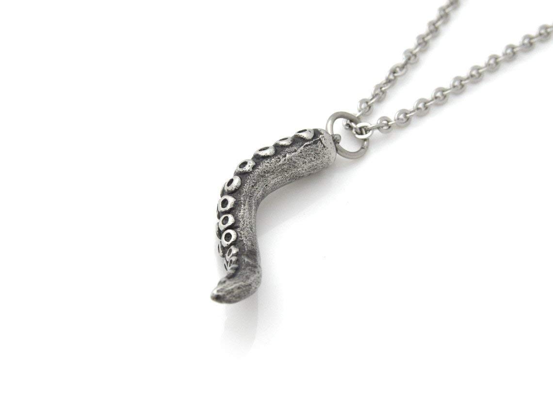 Unique Octopus Tentacle Pendant Necklace - Handmade Squid Arm Charm Jewelry for Women - Perfect for Beach Parties, Ocean-Themed Events & Boho Fashion