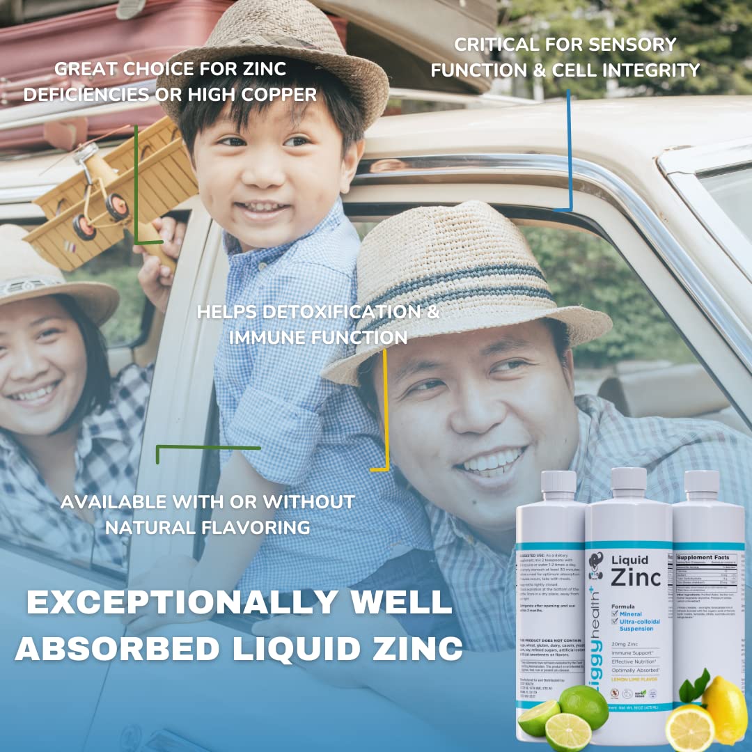 Liquid Zinc Sulfate Supplement for Immune Support - Vegan, Gluten Free Zinc Drops for Adults & Kids - Detox, Skin Care & Daily Vitamin Boost - 32 oz Bottle - Perfect for Immune System Health & Wellness Routine