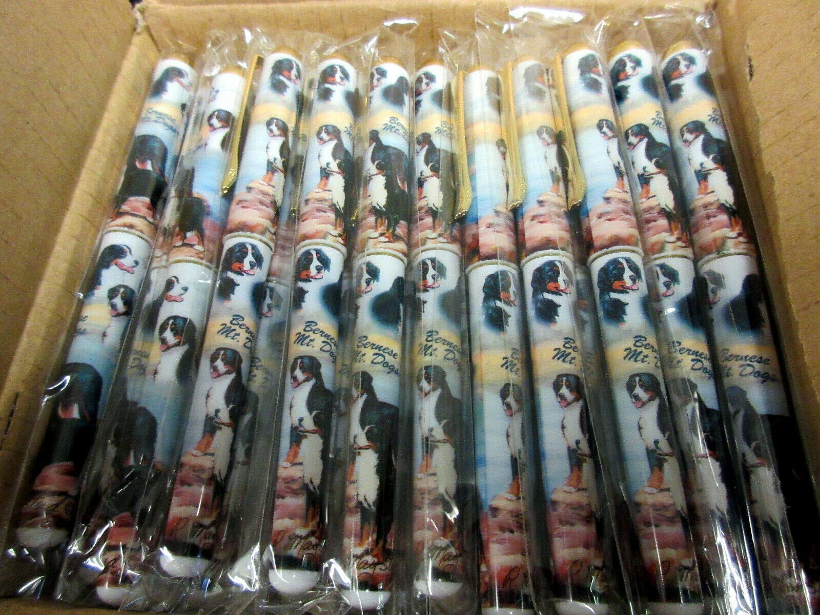 Premium Bernese Mountain Dog Themed Designer Pens - Set of 50 - Perfect for Pet Lovers, Office Supplies & Gift Giving - Wholesale Bulk Pack by Ruth Maystead