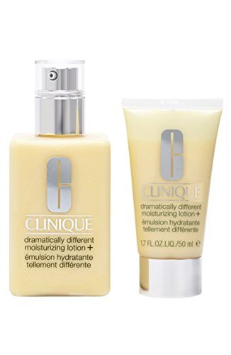 Clinique Dramatically Different Moisturizing Lotion 200ml/6.7oz + Travel Size 50ml/1.7oz Gift Set - Hydrating Face Moisturizer for Dry Skin - Perfect for Daily Skincare Routine & On-the-Go Travel Essentials