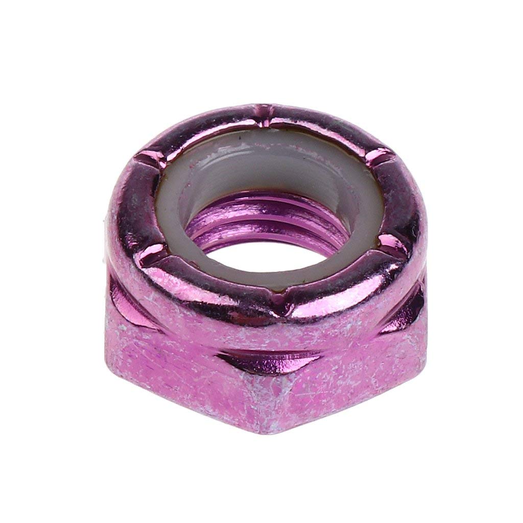 8pcs Skateboard Truck Wheel Axle Screw Nuts - Longboard Hardware Accessories for Men & Women - Durable Outdoor Skateboarding Parts - Purple - Perfect for Skateboard Maintenance & DIY Repairs