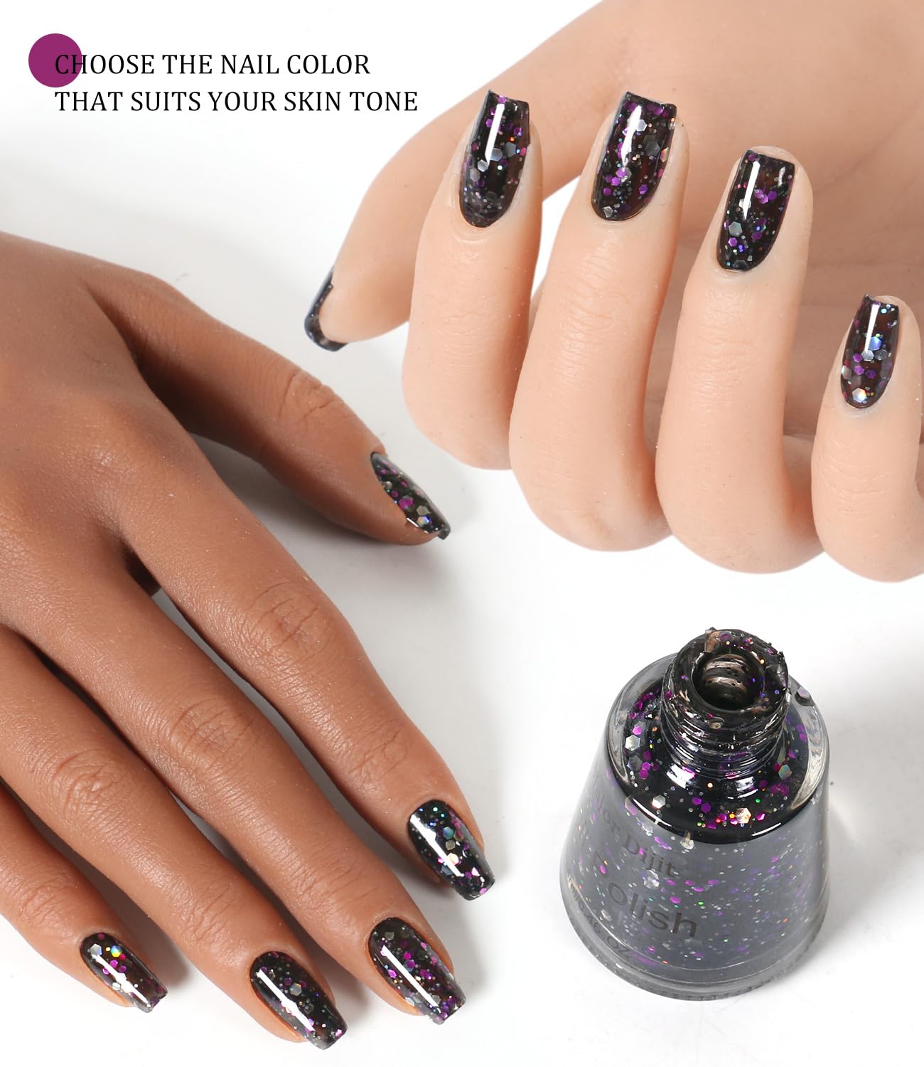 Major Dijit Jelly Nail Polish Set - Summer Colors (Blue, Purple, Red, Green) with Glitter Effect, Vegan & Cruelty-Free, 0.46 Fl Oz (14ML) - Perfect for Nail Art, DIY Manicures, and Special Occasions