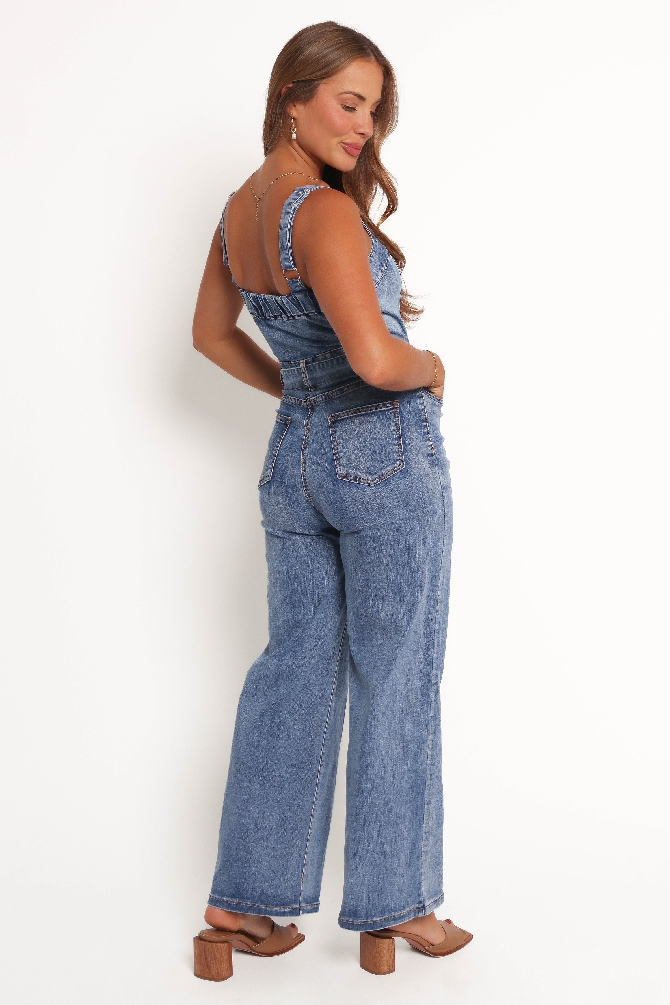 Edan Denim Jumpsuit for Women - Stylish Stretch Denim Overalls with Adjustable Straps | Perfect for Casual Outings, Workwear & Street Fashion