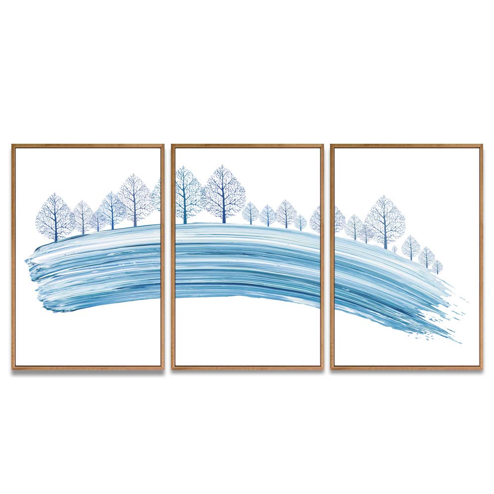 Wall26 3-Panel Framed Abstract Tree Canvas Wall Art - 24x36 Inches, Ready to Hang for Living Room & Bedroom Decor | Modern Home Office & Dorm Wall Decor