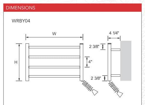 MYSON GEM RUBY WRBY04 Plug-in Towel Warmer - 23W x 15.75H - Premium Bathroom Heater for Cozy Spa Experience at Home