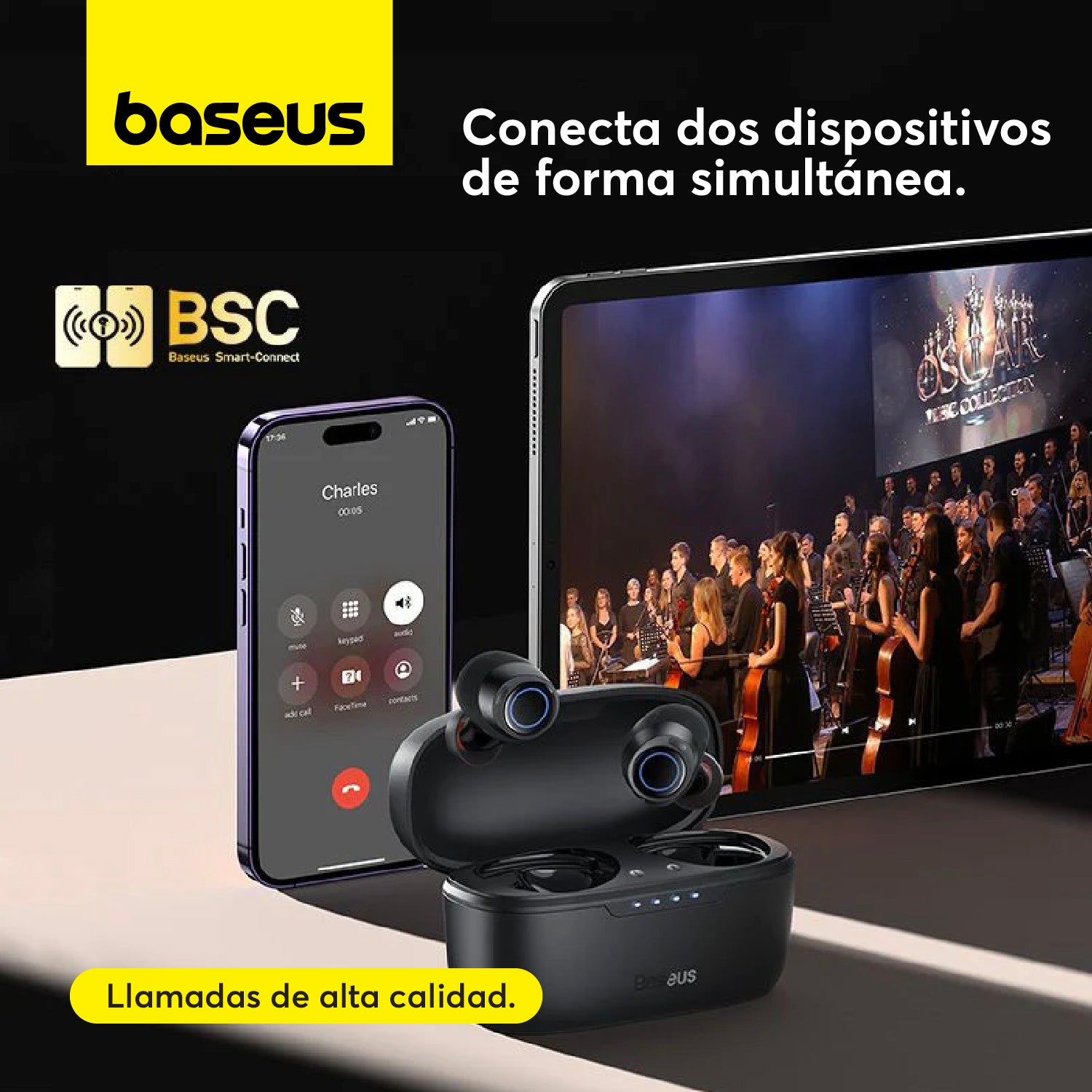 Baseus Bowie MA10 Wireless Headphones with Active Noise Cancelling (ANC) - Black | Perfect for Travel, Workouts & Commuting