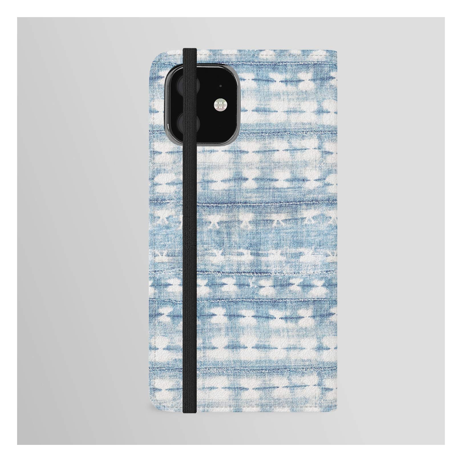 Rustic Indigo iPhone 12 Mini Wallet Phone Case by Alison Janssen - Slim Protective Cover with Card Holder for Everyday Use & Travel