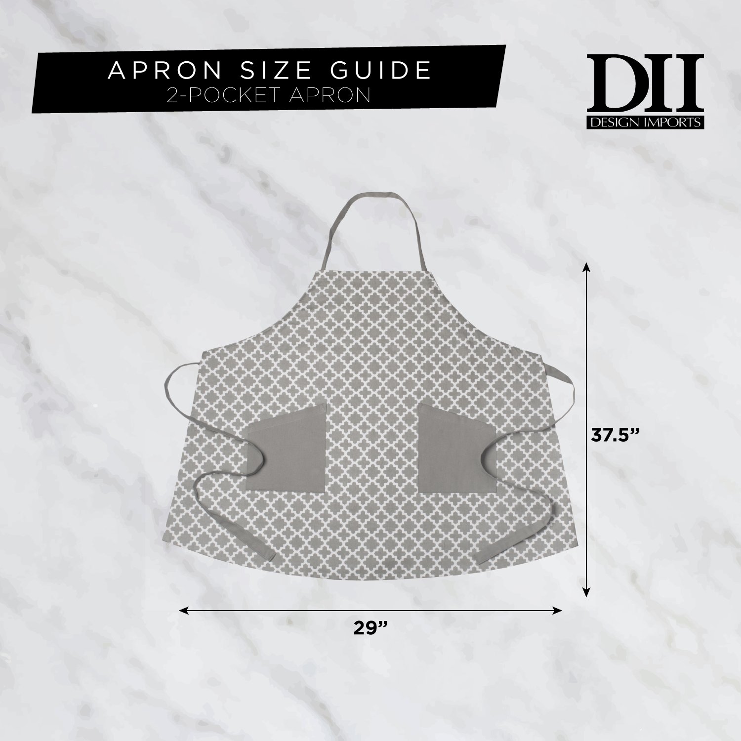 DII Lattice Basics Collection - Stylish Aqua Kitchen Apron for Cooking, Baking & Grilling - Premium Cotton Chef Apron with Adjustable Neck Strap & Pockets - Perfect for Home Chefs, BBQ Parties & Culinary Gifts
