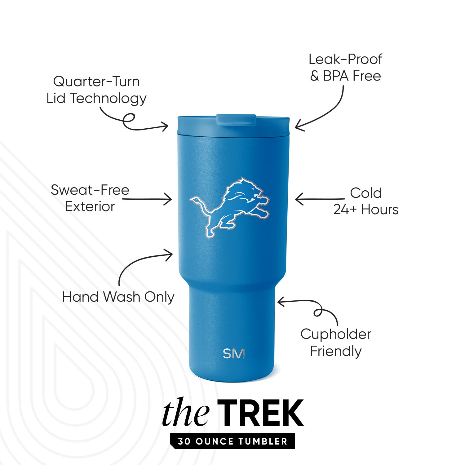 NFL Trek Tumbler 20oz Stainless Steel Insulated Water Bottle with Lid - Leakproof Travel Mug for Hot & Cold Drinks - Perfect for Football Games, Camping & Outdoor Activities