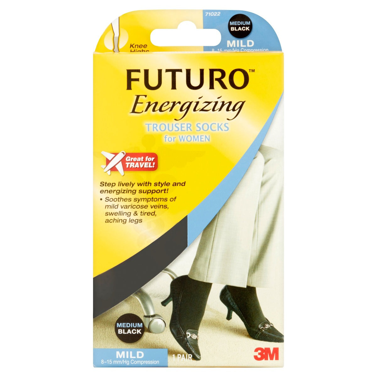 Futuro 71022EN Compression Socks for Women & Men - 1 Pair - Improve Circulation & Reduce Swelling - Perfect for Travel, Running & Recovery