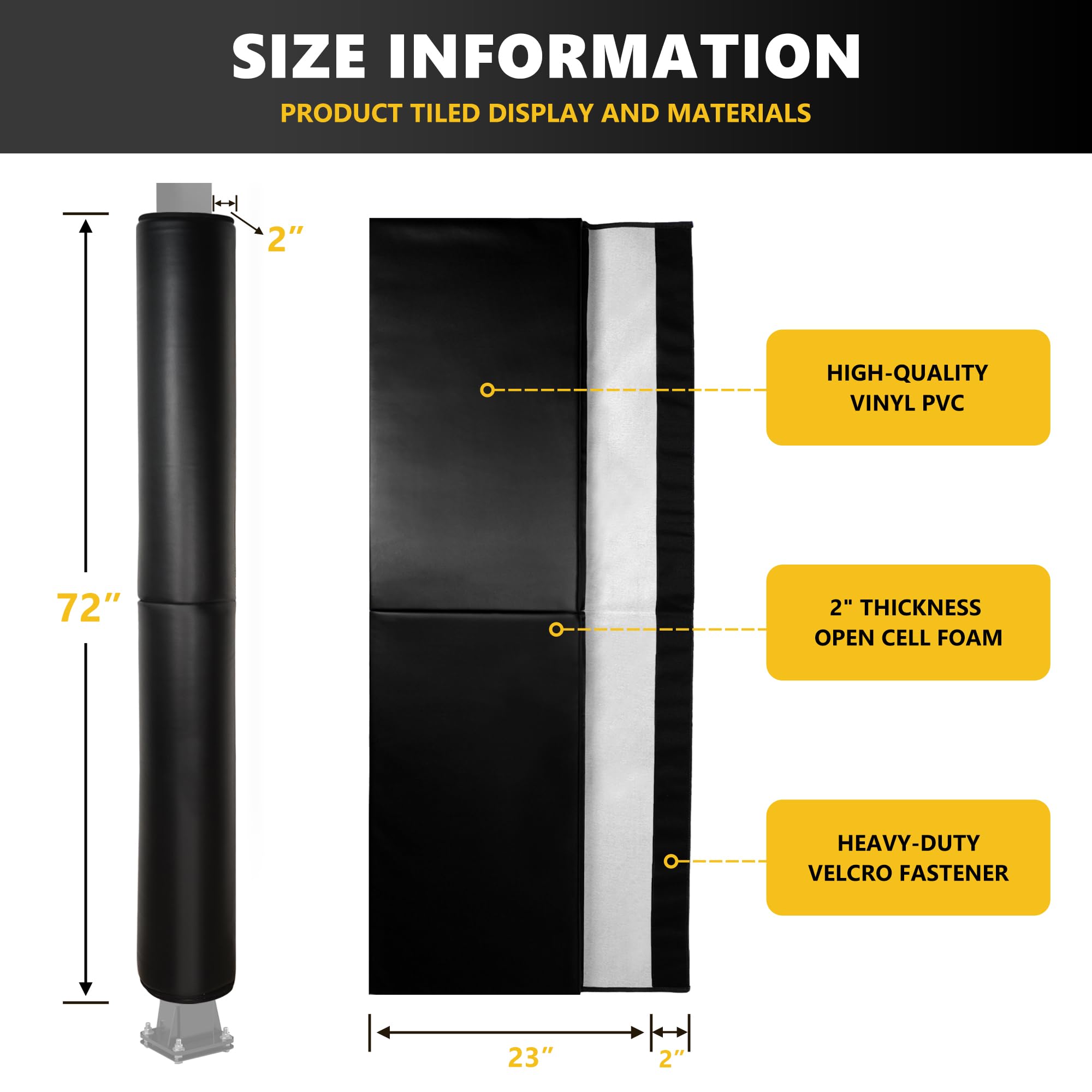6 Feet Tall Round and Square Pole Pads - Heavy Duty 2