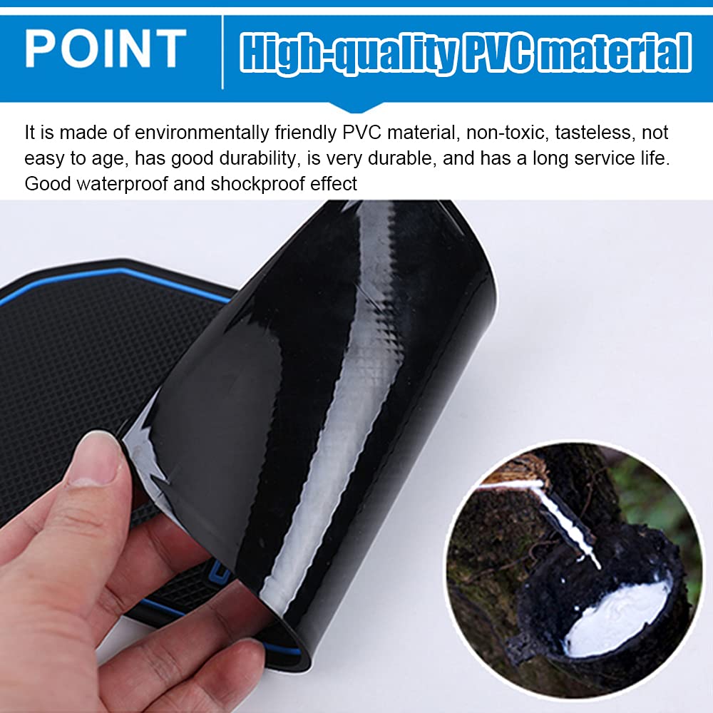 Premium 14-Piece Car Door Storage Mats & Cup Holder Coasters Set - Dustproof Anti-Slip Interior Accessories for Nissan Kicks (2017-2020 Models) | Perfect for Road Trips, Daily Commutes & Protecting Your Vehicle Interior (Blue)