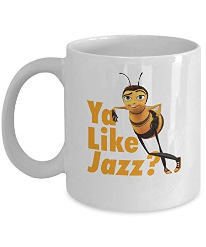 Funny Bee Movie Coffee Mug - 11oz White Ceramic Cup with Barry the Bee Design - Perfect Gift for Bee Movie Fans & Coffee Lovers - Office, Home & Gag Gift Use