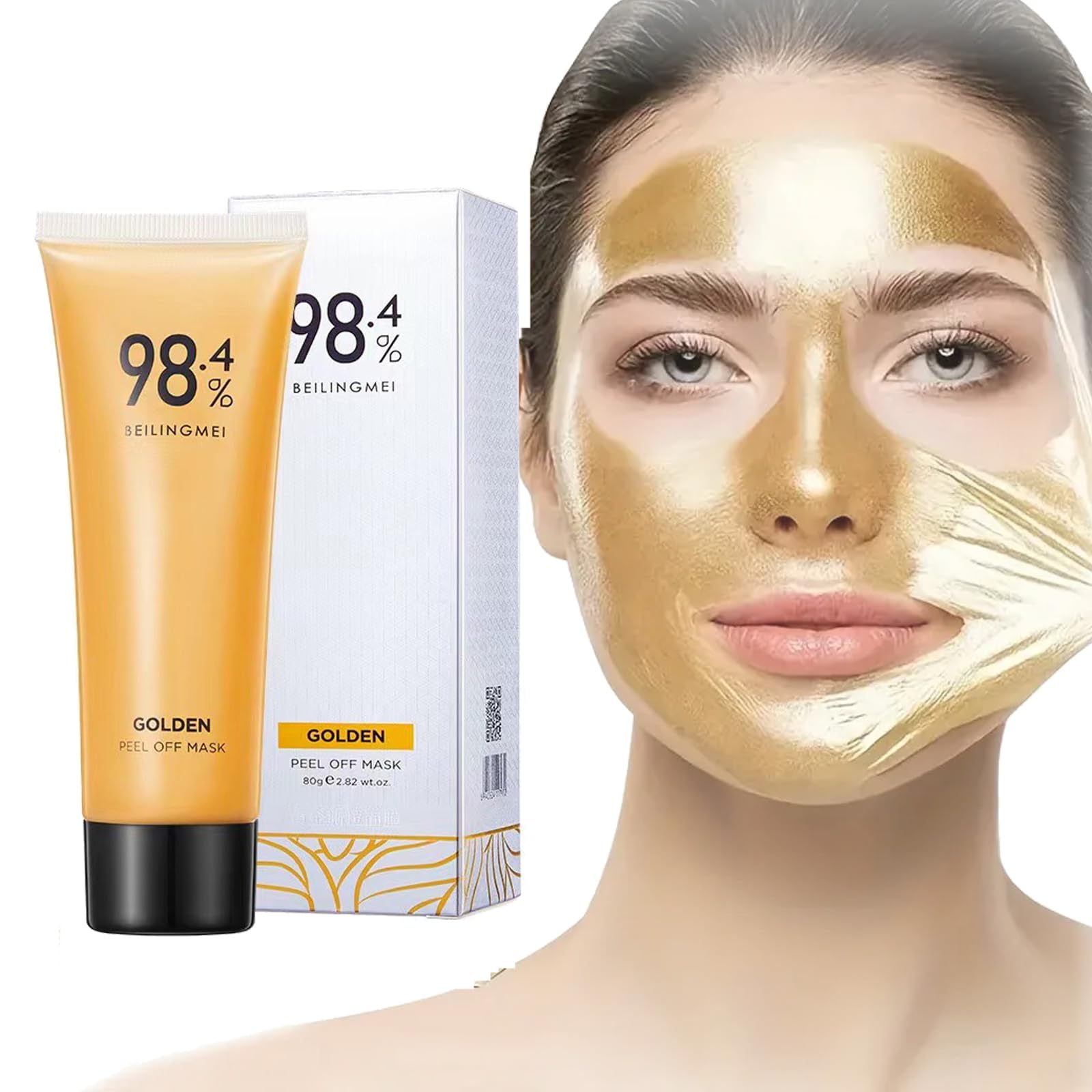 24K Golden Peel Off Mask - Anti-Wrinkle & Whitening Facial Treatment with 98.4% Pure Gold | Removes Blackheads, Reduces Fine Lines & Deep Cleans Pores | Heykomi Luxury Skincare for Spa Days & Special Occasions