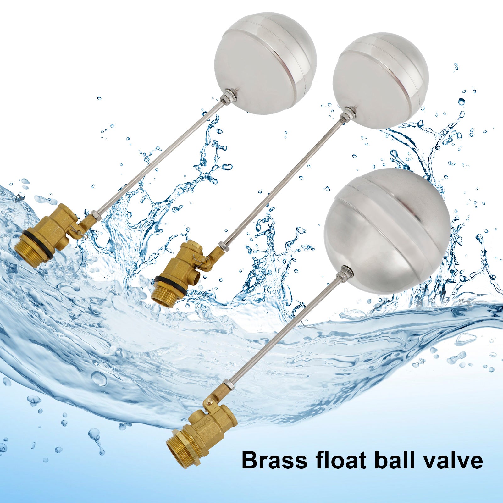 1/2 Inch Male Thread Float Ball Valve - Stainless Steel Floating Ball Water Sensor for Tanks, Pools & Irrigation Systems