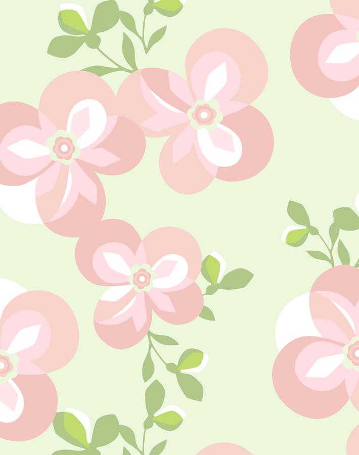 Tea Collection Graphic Flower Wallpaper in Pistachio - Perfect for Bedroom, Living Room & Nursery Decor