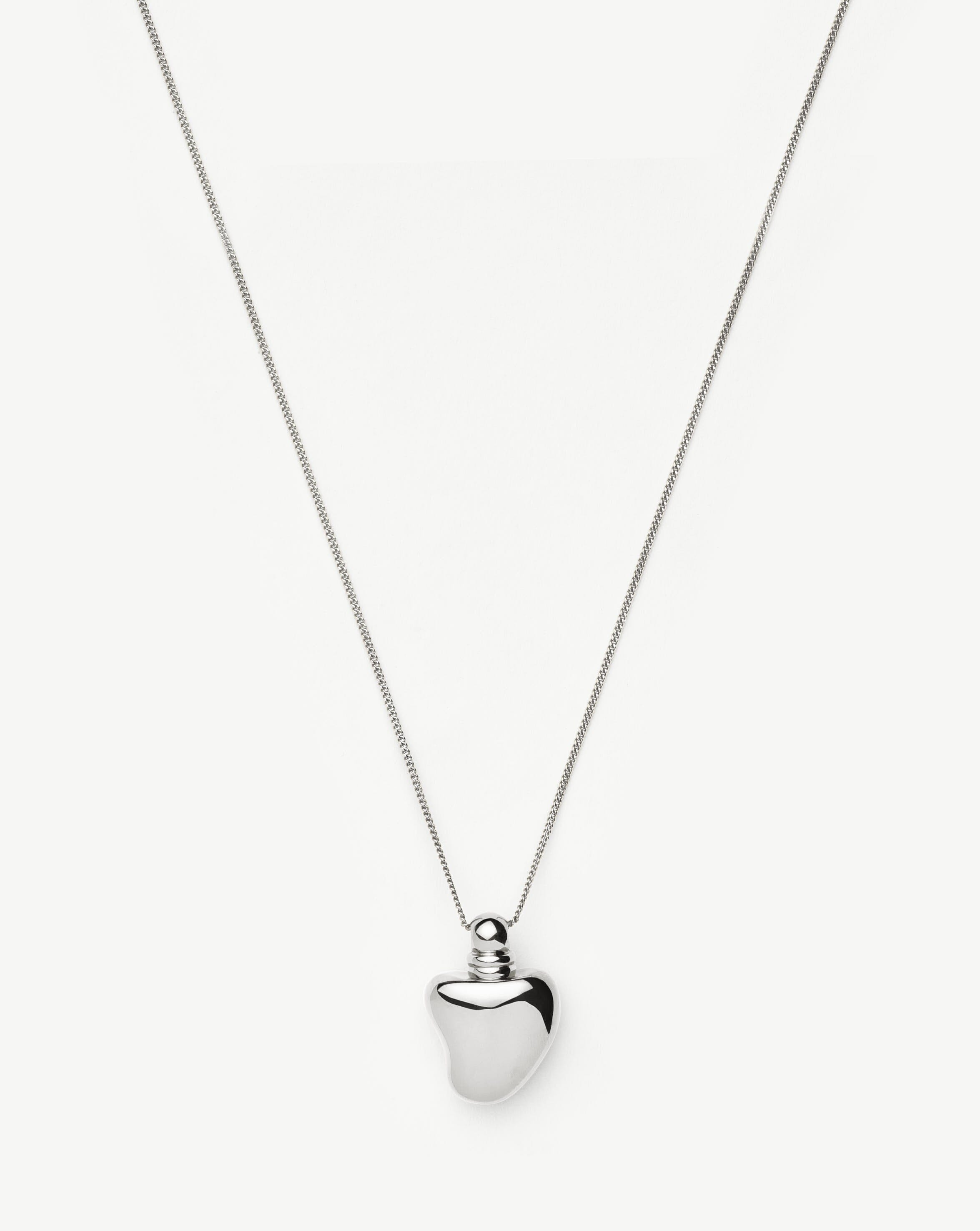 Silver Plated Heart Pendant Necklace with Message in a Bottle Charm - Romantic Gift for Her, Anniversary, Valentine's Day | Perfect for Couples, Weddings & Special Occasions