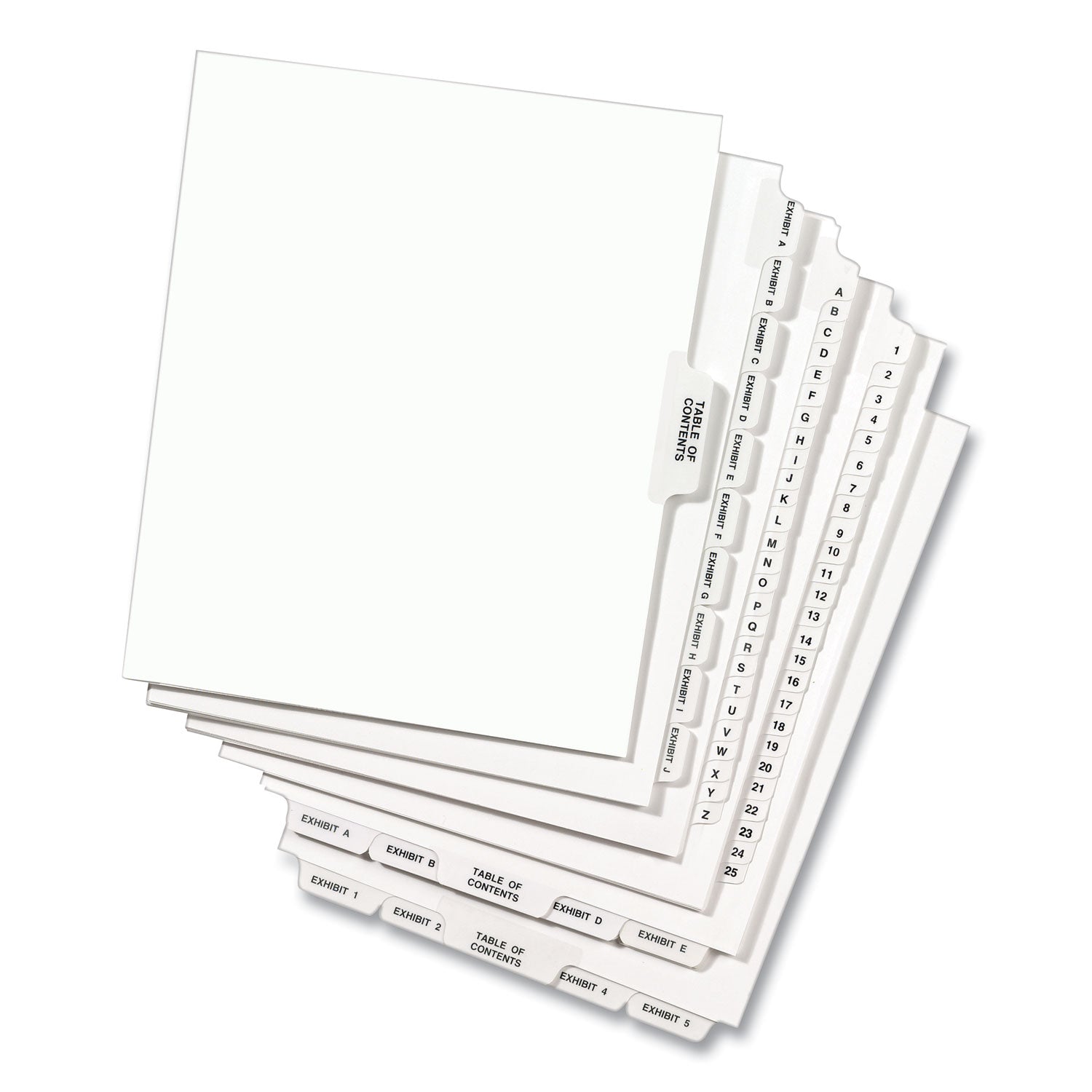 Avery Style Preprinted Legal Bottom Tab Dividers - 26 Tabs, Exhibit K, 11 x 8.5 Inches, White, 25-Pack - Perfect for Legal Documents, Court Exhibits, and Office Organization