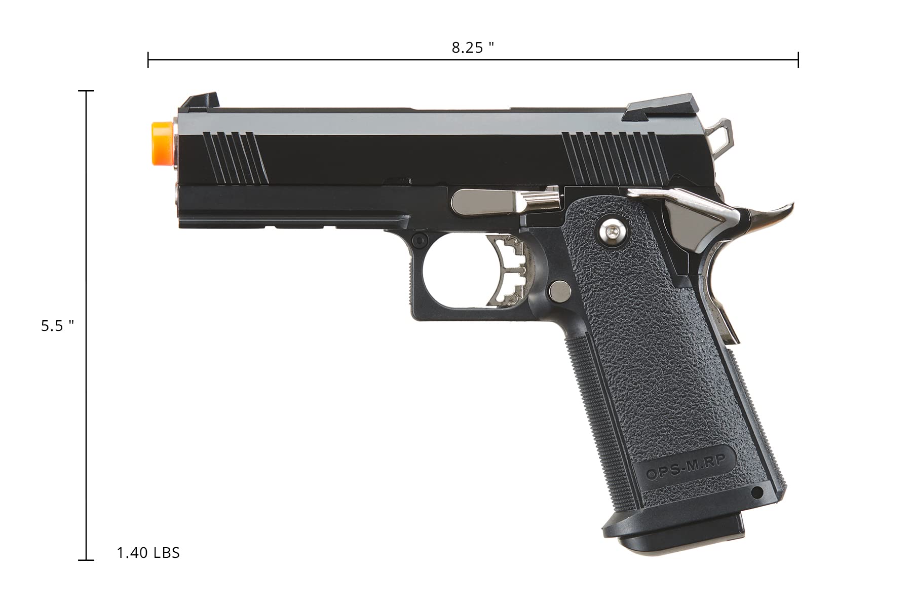 GoldenBall & Eagle Steel 1911 OPS-MRP Hi-Capa 5.1 Gas Blowback Airsoft Pistol - Realistic GBB Airsoft Gun for Tactical Training & Competitive Shooting