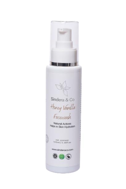 Sindera & Co Honey Vanilla Face Wash - Gentle Cleanser for All Skin Types | Hydrating for Dry & Combination Skin | Paraben & Sulfate Free | Daily Skincare Routine & Sensitive Skin Care