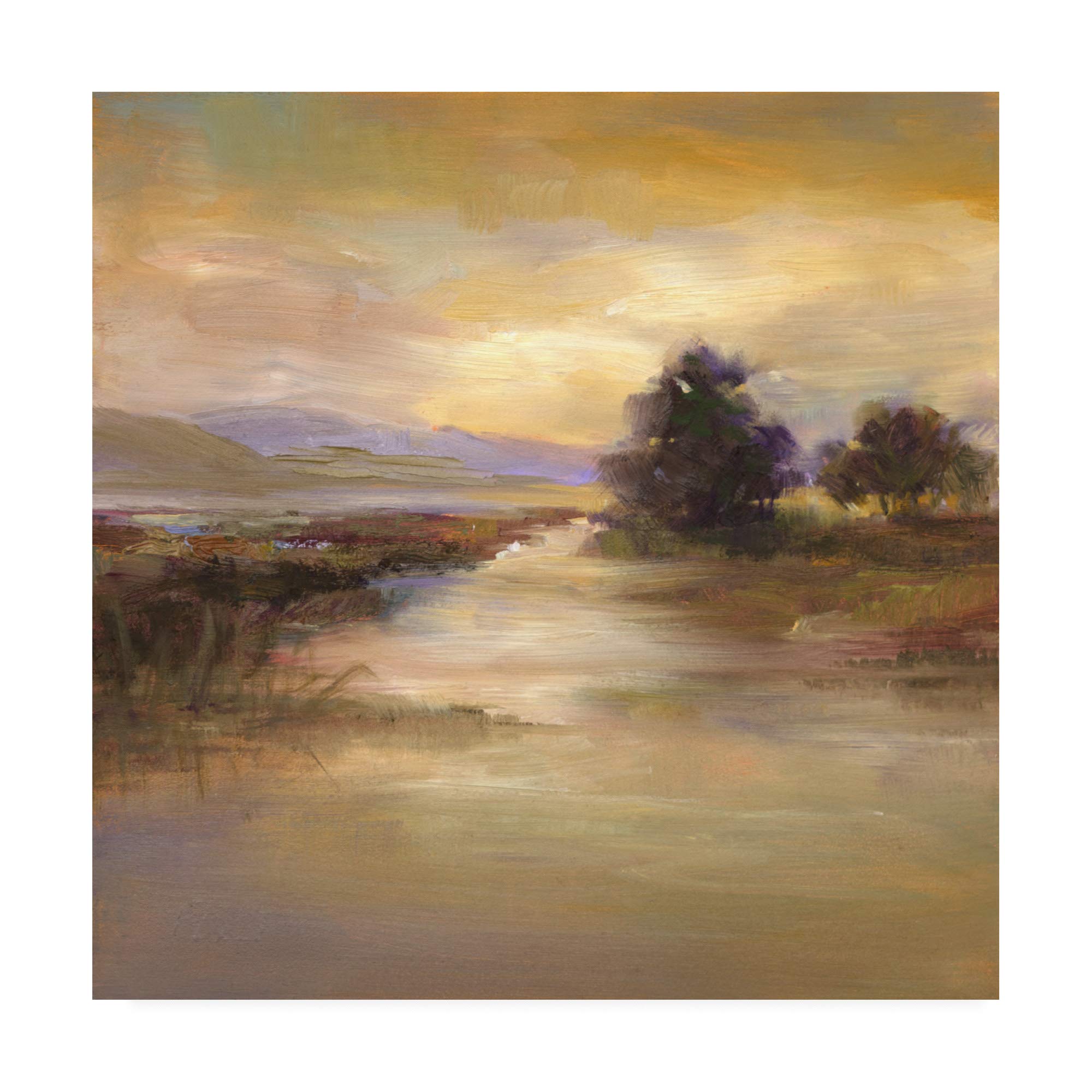 Trademark Fine Art - Sheila Finch Waters Edge I 18x18 Inch Canvas Wall Art - Perfect for Living Room, Bedroom & Office Decor