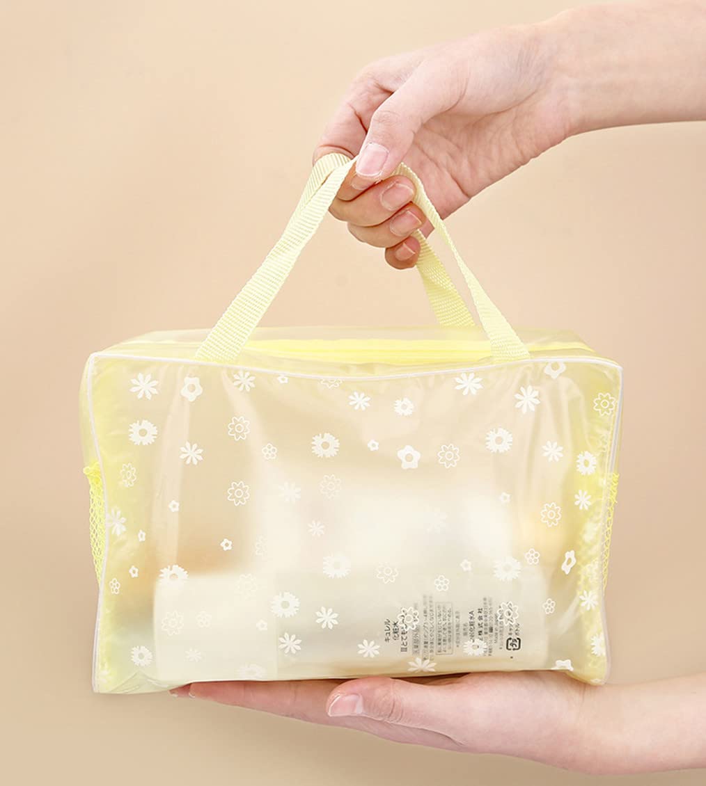 5 Pack Clear Waterproof Cosmetic Makeup Bags for Travel - Transparent Toiletry Organizer with Zipper & Handle for Men & Women - Perfect for Airplane Carry-on, Bathroom Storage & Gym Essentials