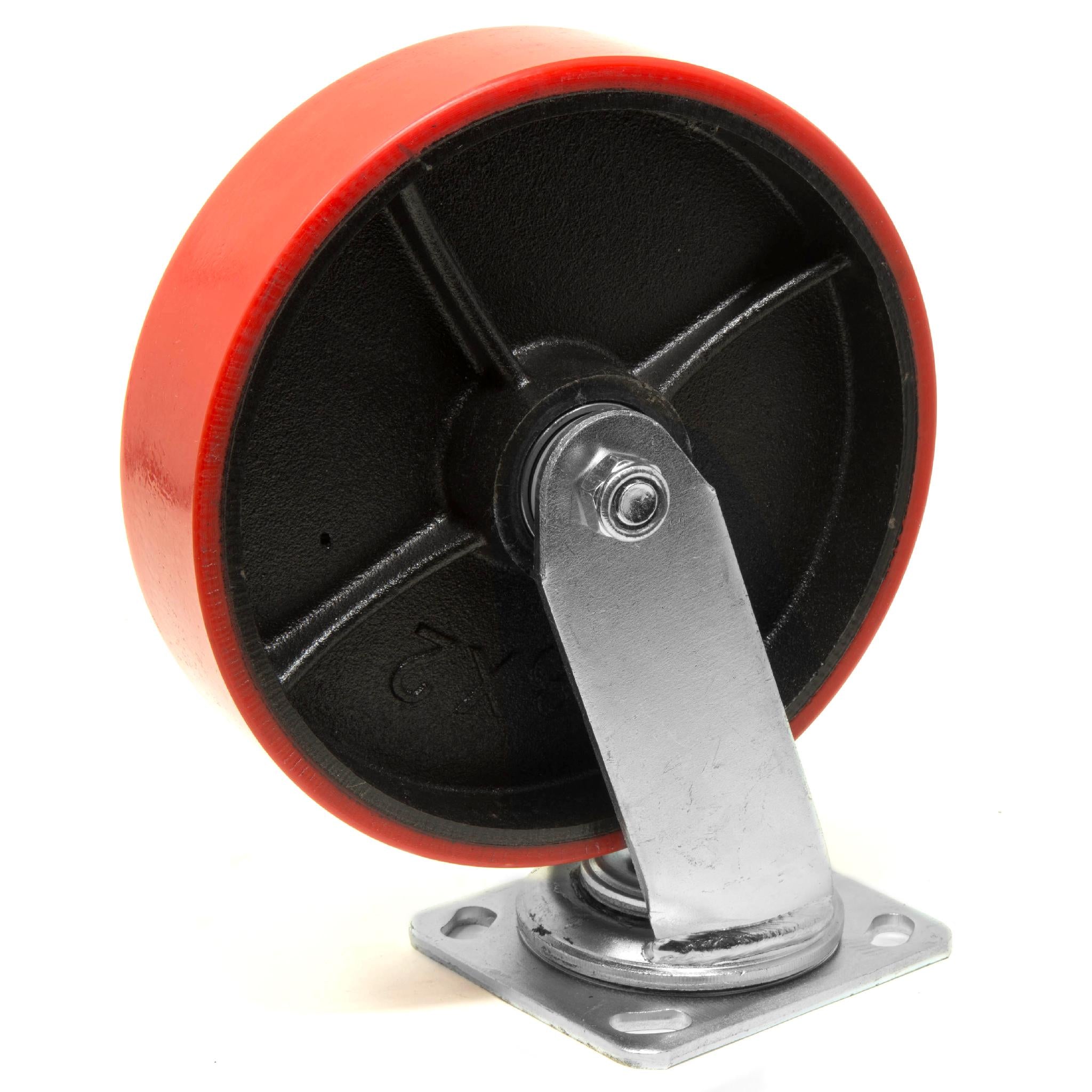 WEN CA7886W 6 Inch Heavy Duty Swivel Caster Wheels - 880 lb Capacity, Double Bearing, Cast Iron & Polyurethane - Perfect for Industrial Equipment, Workbenches, and Workshop Carts