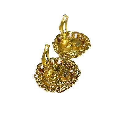 Chanel Gold-Tone Faux Gemstone & Chain Link Clip-On Earrings for Women – Elegant Fashion Jewelry for Parties, Weddings & Special Occasions