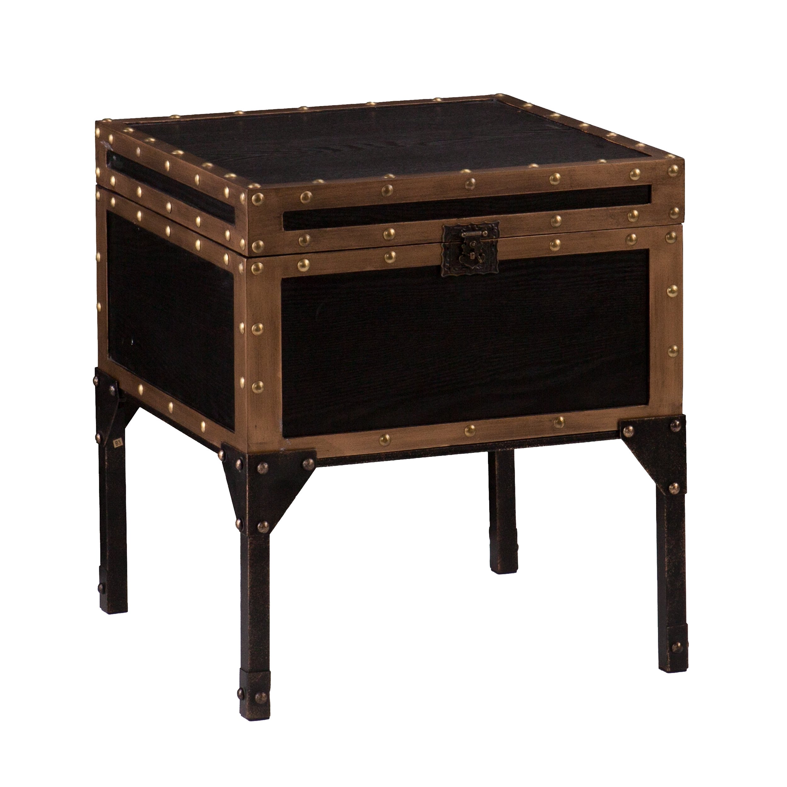 Drifton Vintage Travel Trunk End Table - Stylish Storage & Side Table for Living Room, Bedroom, or Office Decor