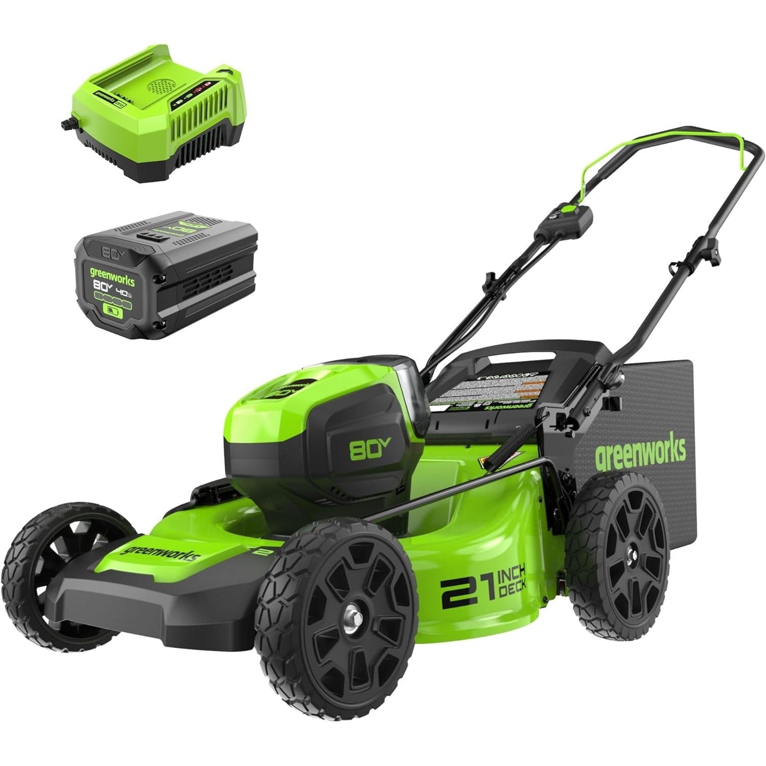 80V 21-Inch Brushless 3-in-1 Push Lawn Mower with 4.0Ah Battery & Fast Charger - Perfect for Medium to Large Yards, Landscaping, and Professional Lawn Care