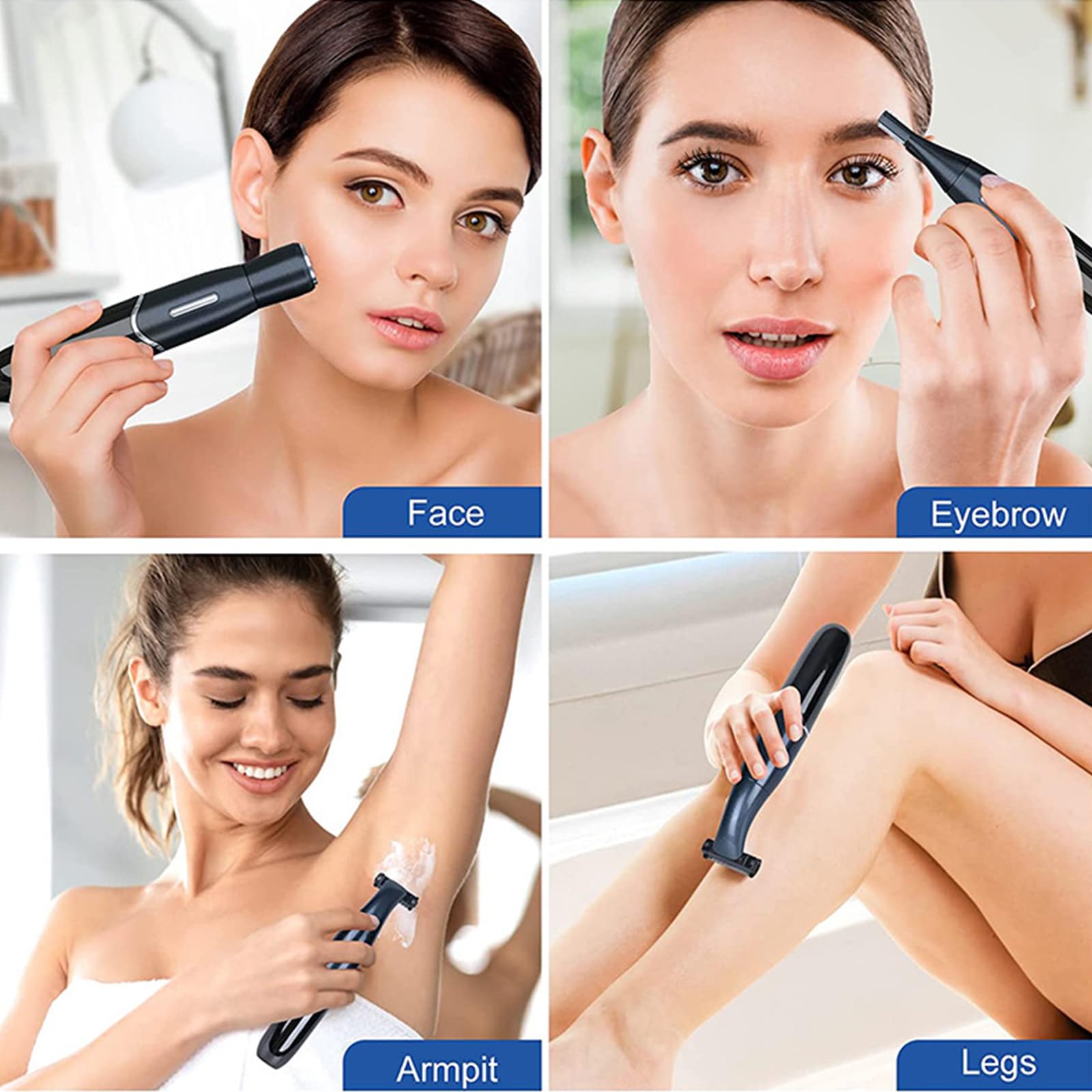 Rechargeable Electric Epilator for Women - Painless Hair Removal for Face, Body, Bikini, Arms & Legs | Gentle Shaving & Trimming for Smooth Skin | Perfect for Travel, Home Use & Quick Touch-Ups