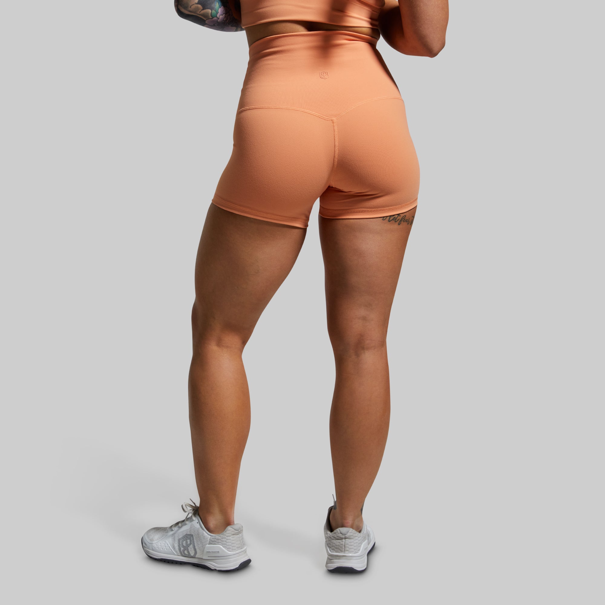 New Heights Booty Shorts for Women - Coral Sands High Waist Workout Shorts | Gym, Running, Yoga & Lounge Wear