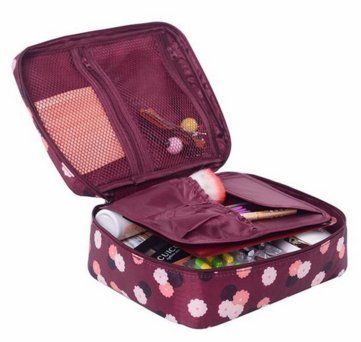 Honestystore® Waterproof Travel Toiletry Bag - Multi-Functional Cosmetic Organizer for Makeup, Shower & Gym (Red Flower) | Perfect for Camping, Business Trips & Daily Use