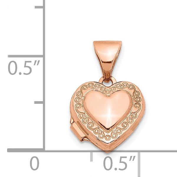 14K Solid Rose Gold Heart Locket Necklace - Personalized Photo Pendant with Engraving | Romantic Gift for Her, Anniversary, Valentine's Day, Mother's Day Jewelry
