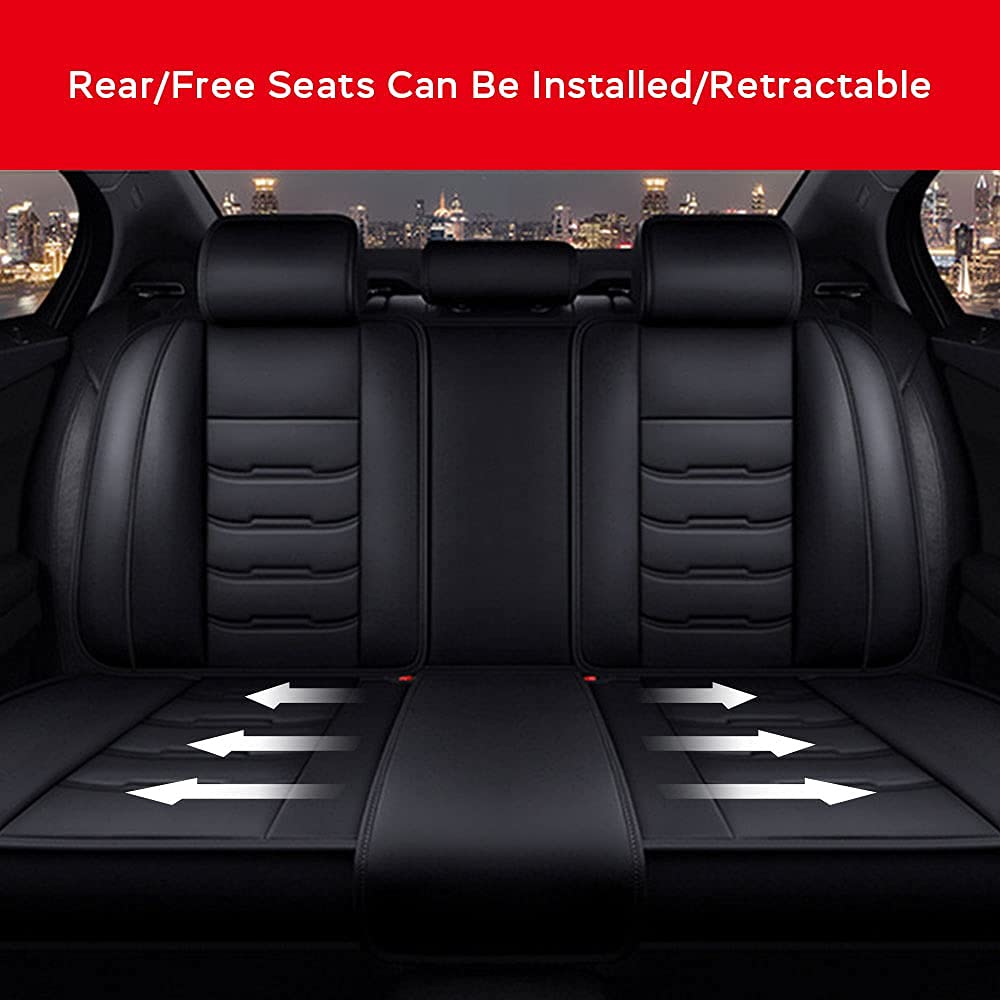 1996-2002 Pontiac Trans Am Leather Seat Covers - 5-Piece Full Set, Waterproof & Breathable, Airbag Compatible Black Car Seat Protectors - Perfect for Road Trips & Daily Commutes