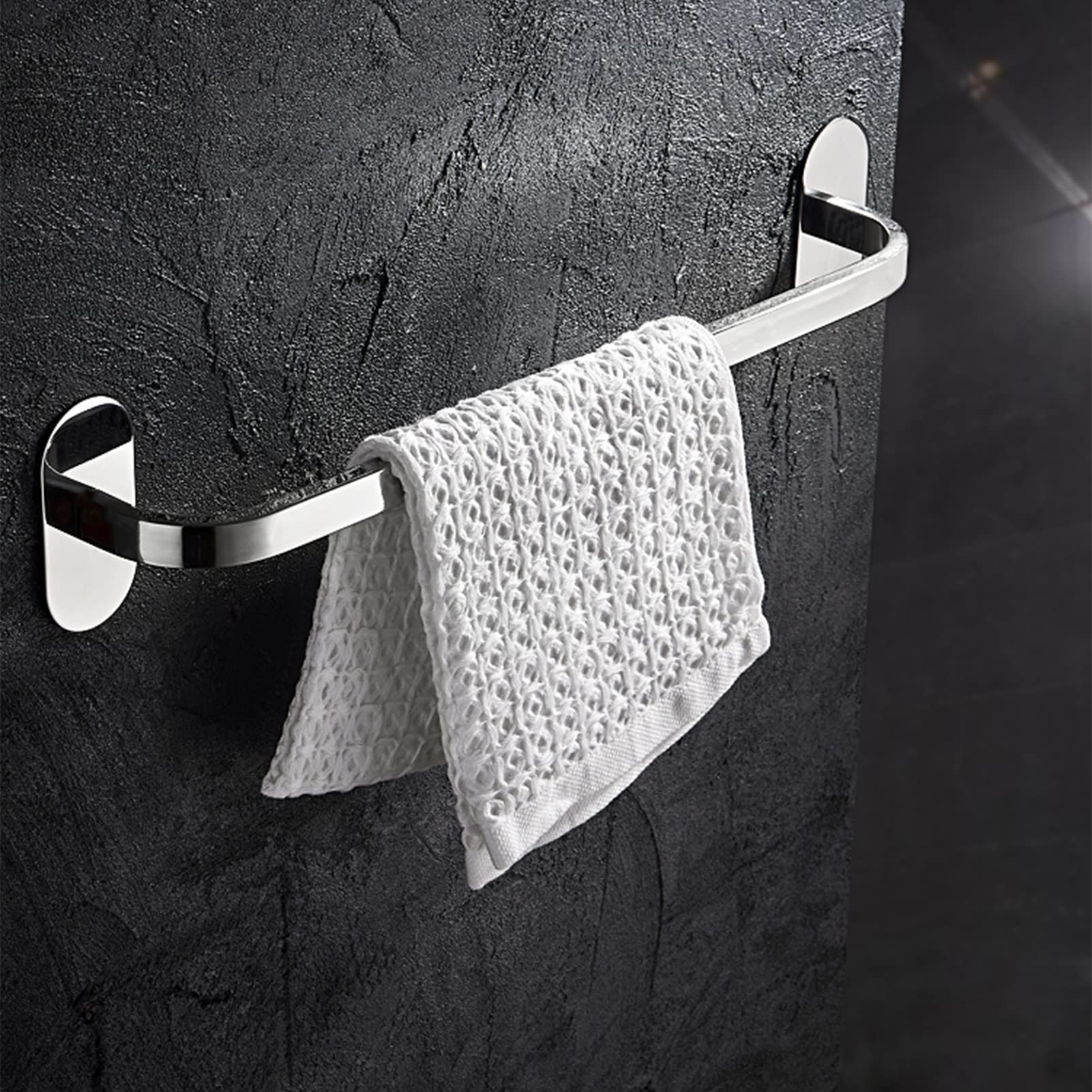 Stainless Steel Towel Bar - DCFV Wall Mounted Bathroom Towel Rack with Waterproof Design, Single Bar Towel Holder for Kitchen, Balcony & Bathroom (50x10x7.5cm) - Perfect for Hanging Hand Towels, Bath Towels & Robes