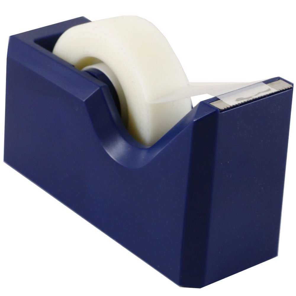 Colorful Navy Blue Desk Tape Dispenser - Office & School Supplies for Organizing Papers, Wrapping Gifts & Craft Projects - Sold Individually