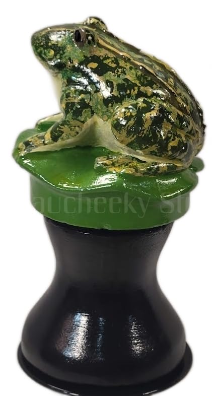 Heavy Duty Decorative Steel Rolling Hose Guide - Hand Painted in USA, Frog Forest Green - Perfect for Garden, Yard & Outdoor Watering Systems