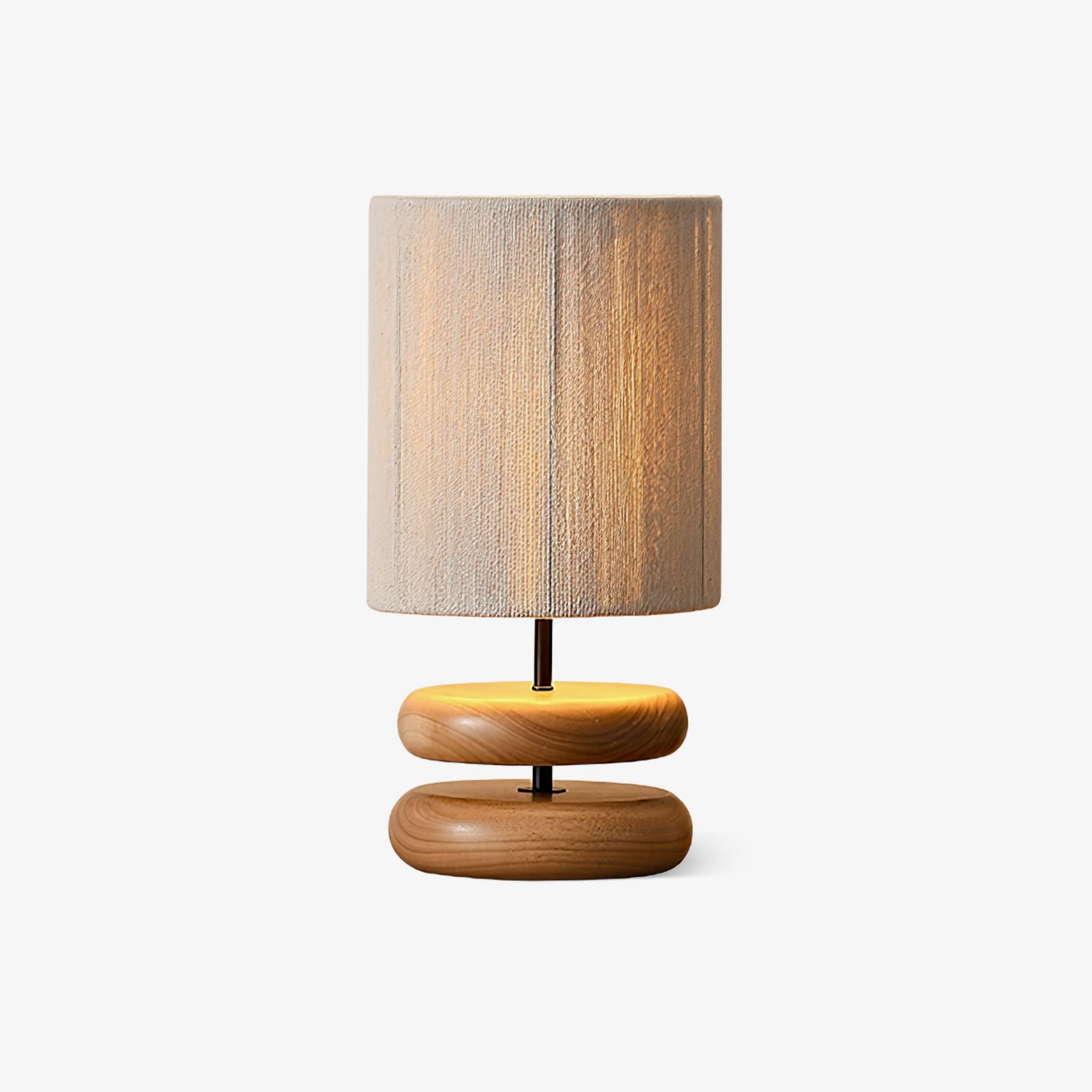 Modern Nora Wood Table Lamp - Handcrafted Solid Wood Nightstand Lamp with Fabric Shade for Bedroom, Living Room, Office - Warm Ambient Lighting for Home Decor