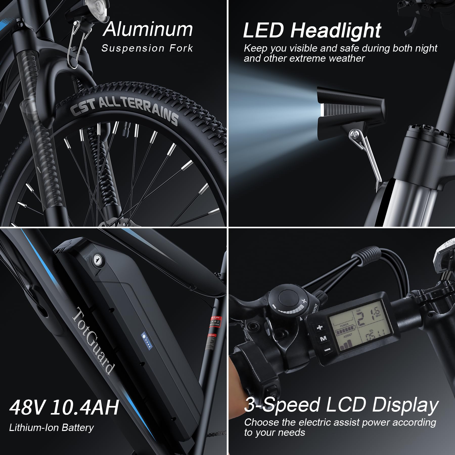 Wooken 750W Electric Bike for Adults - 27.5