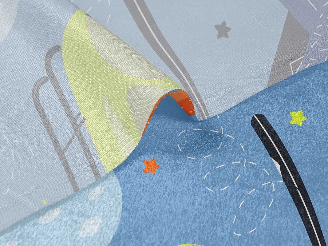 oneOone Velvet Light Blue Fabric Airplane Print - 58 Inch Wide Soft Textile for Nursery Decor, Kids Craft Projects, DIY Sewing & Home Decoration | Perfect for Baby Room Themes, Quilting & Upholstery
