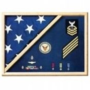 Premium American Flag Display Cases - Wooden & Glass Flag Shadow Box for Military, Memorial & Home Decor - Perfect for Veterans, Patriotic Gifts & Wall Mounting
