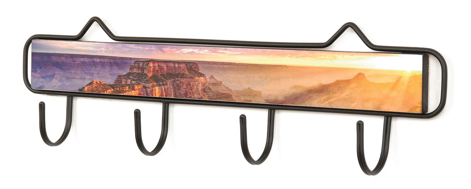 Creathome Cat Ear Key Holder with 4 Hooks - Canyonlands National Park Design - Wall Mounted Entryway Organizer for Keys, Hats & Accessories